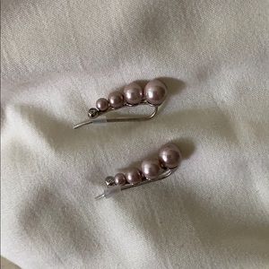 Kate Spade Lavender Pearl Crawlers Earrings